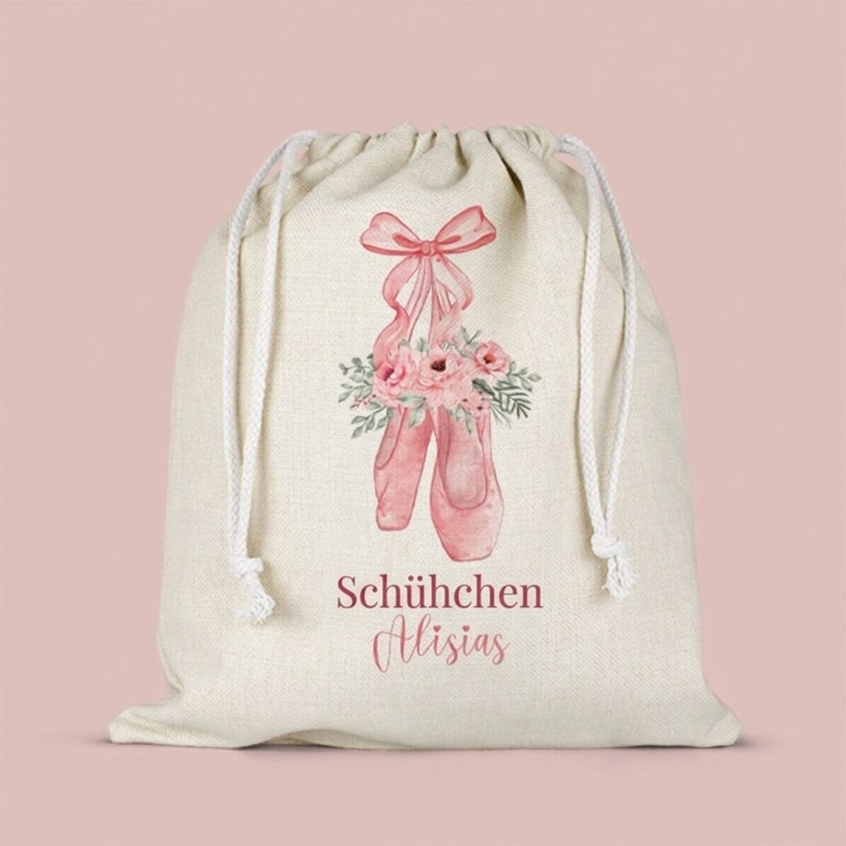 Personalisierte Kindergartentasche mit Aufdruck – Ballettschuhe