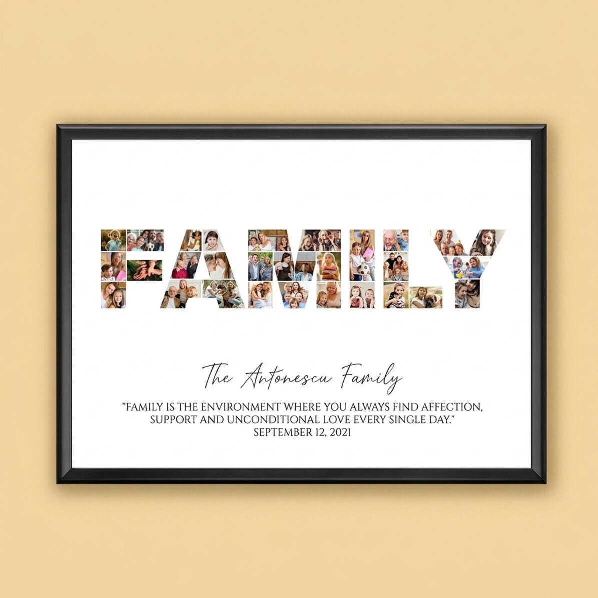 Individuell gestaltetes Landschaftsbild mit 30 Fotos und Text – Familie