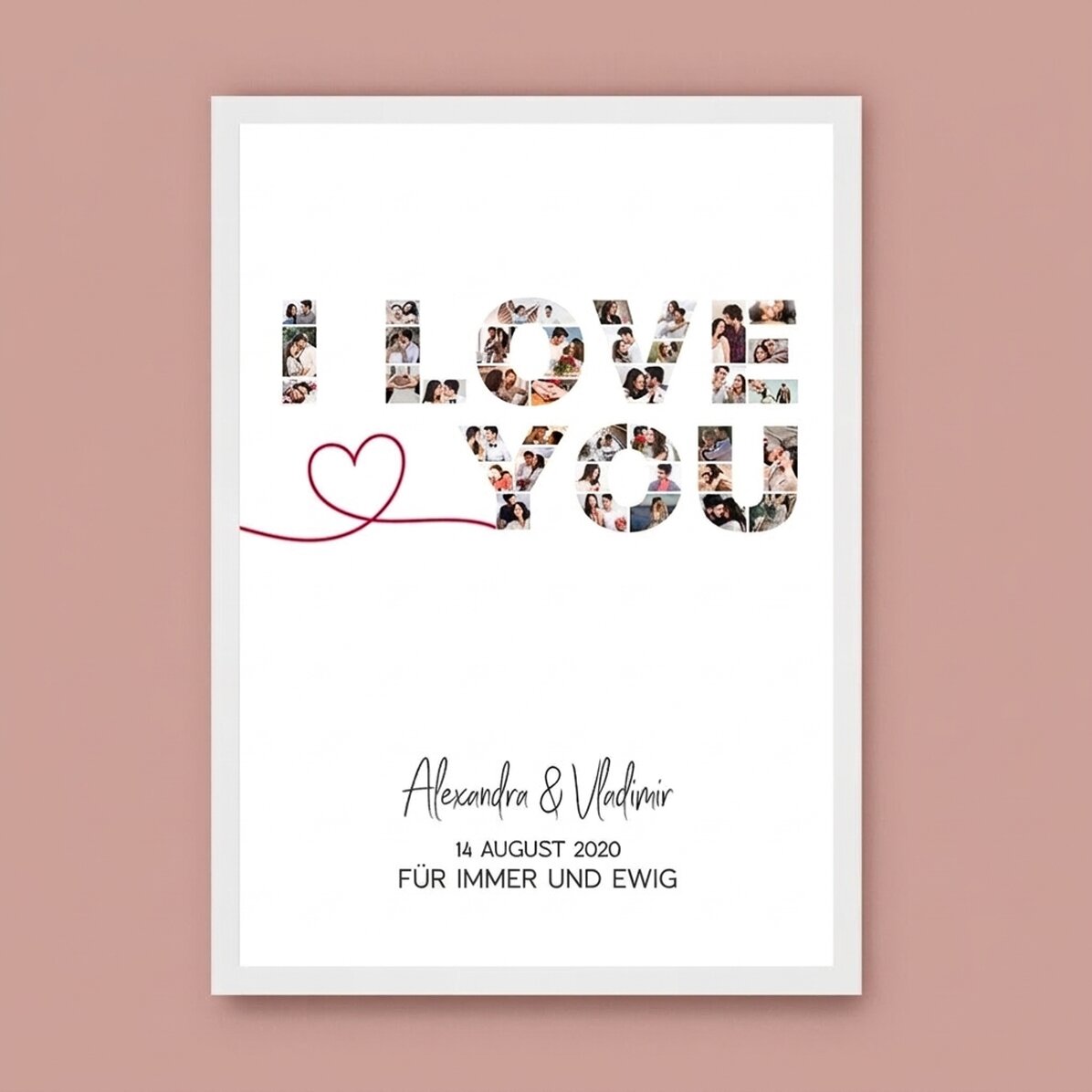 Individuell gestaltetes Bild mit 39 Fotos und Text – I love you