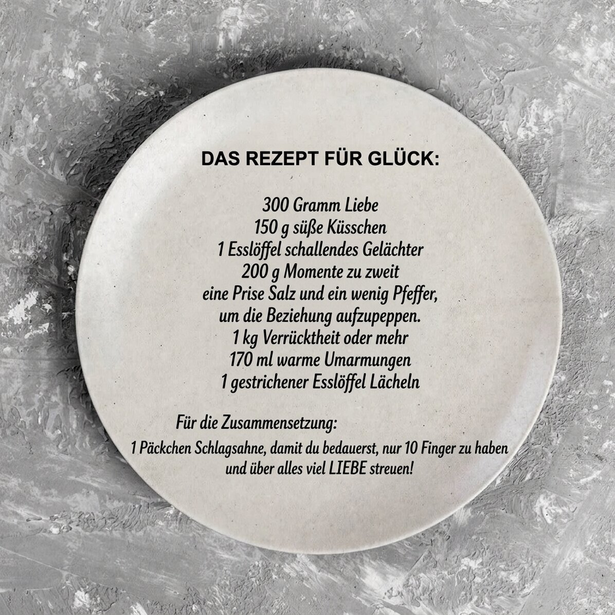 Personalisierter Teller mit Text