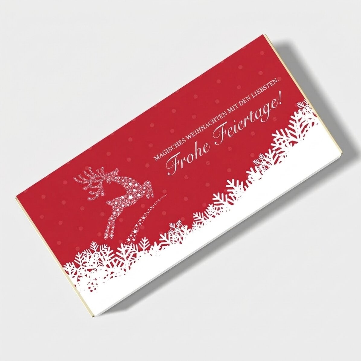 Personalisierte Schokolade mit Text und Logo – Weihnachtszauber
