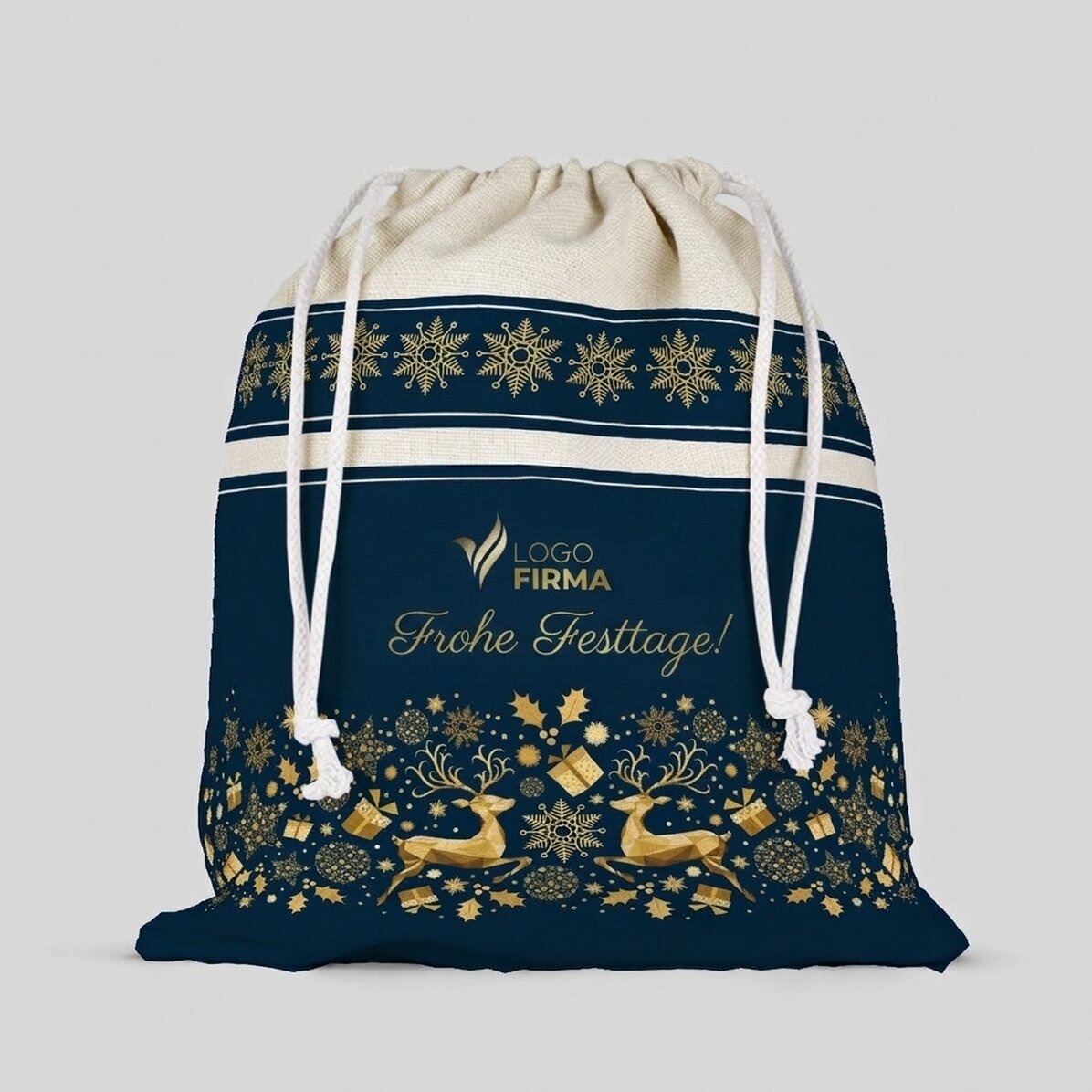 Personalisierte Tragetasche 36 x 39 cm mit Logo – Weihnachtsgeschichte