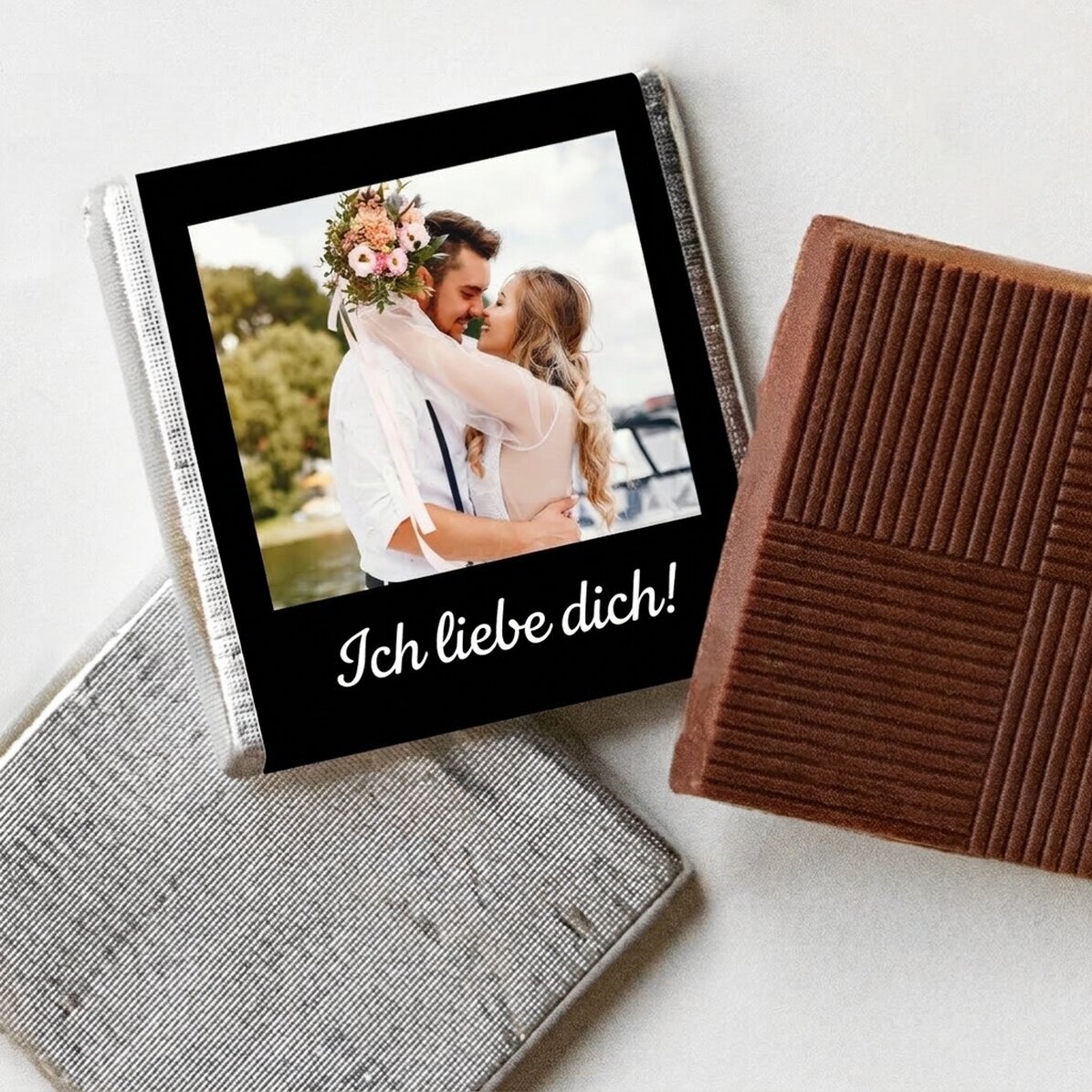 Personalisierte Mini-Schokolade mit Foto und Text