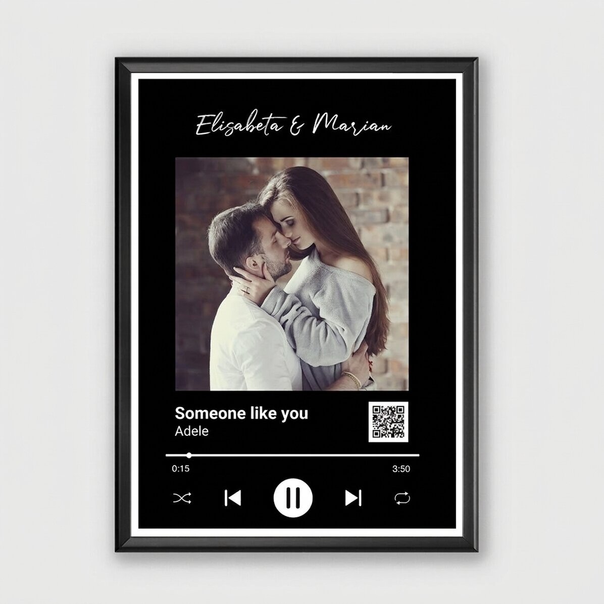 Individuell gestaltetes Bild mit Foto, Text und QR-Code – Unser Lied