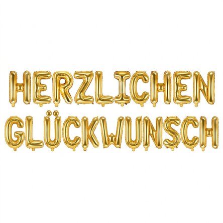Ballon-Set – „Happy Birthday“ in Gold