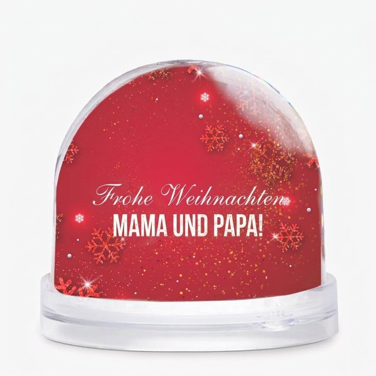Personalisierte Schreibtischkugel mit Foto und Botschaft – Frohe Weihnachten!