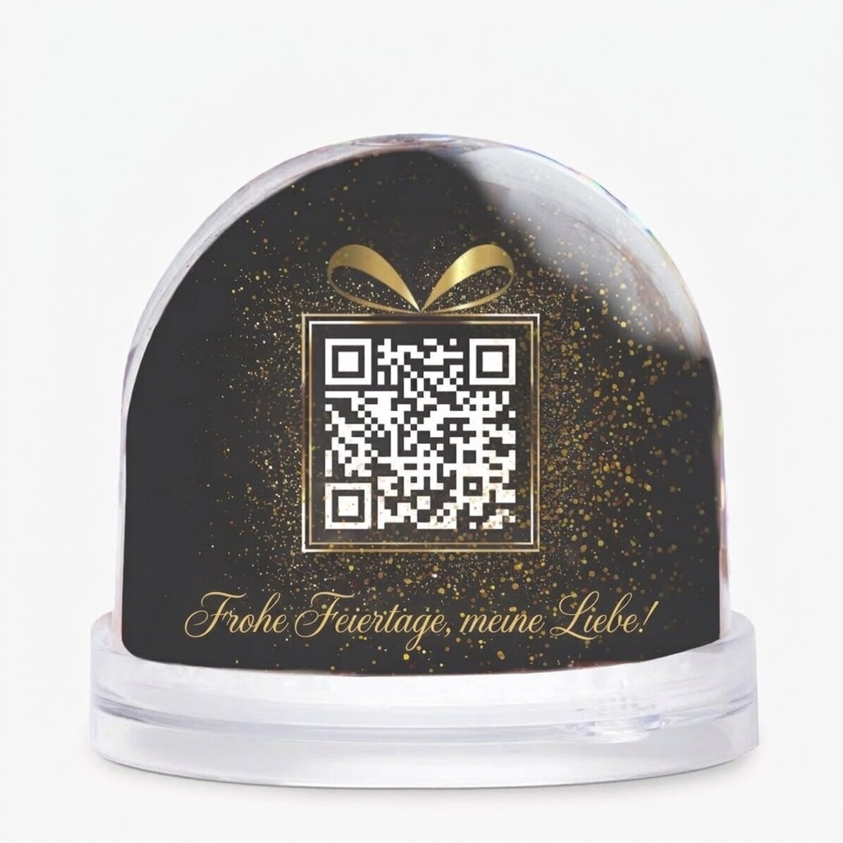 Personalisierte Schreibtischkugel mit Foto, Botschaft und QR-Code