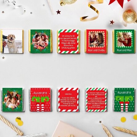 10er-Set personalisierte Mini-Pralinen – Weihnachtsstimmung