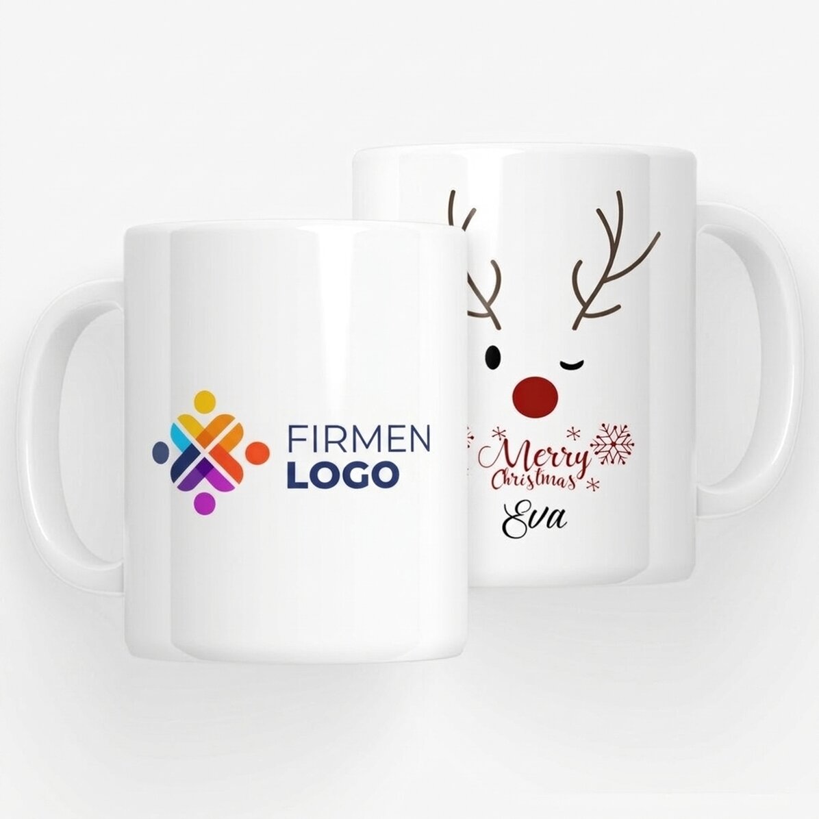 Personalisierte Tasse mit Logo – Reindeer