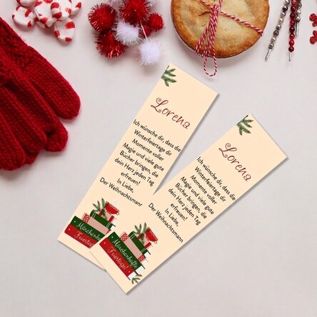 Personalisiertes Lesezeichen mit Text – Weihnachten