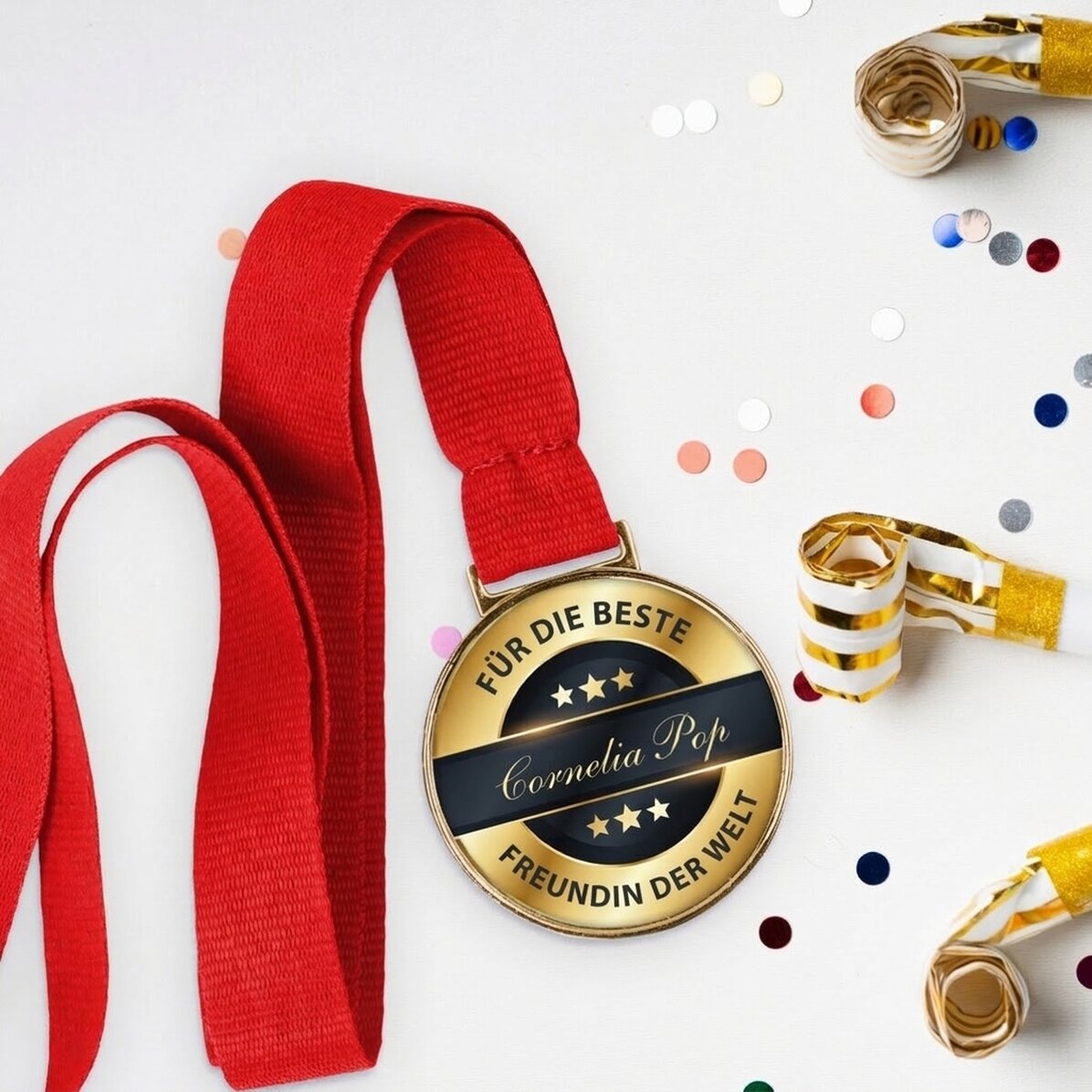 Personalisierte Medaille mit Text – The best