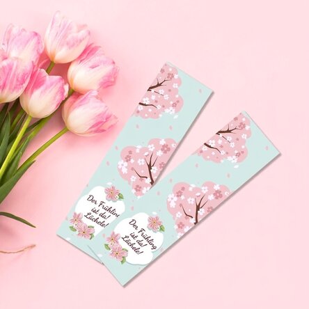 Personalisiertes Lesezeichen mit Botschaft – Der Frühling ist da!