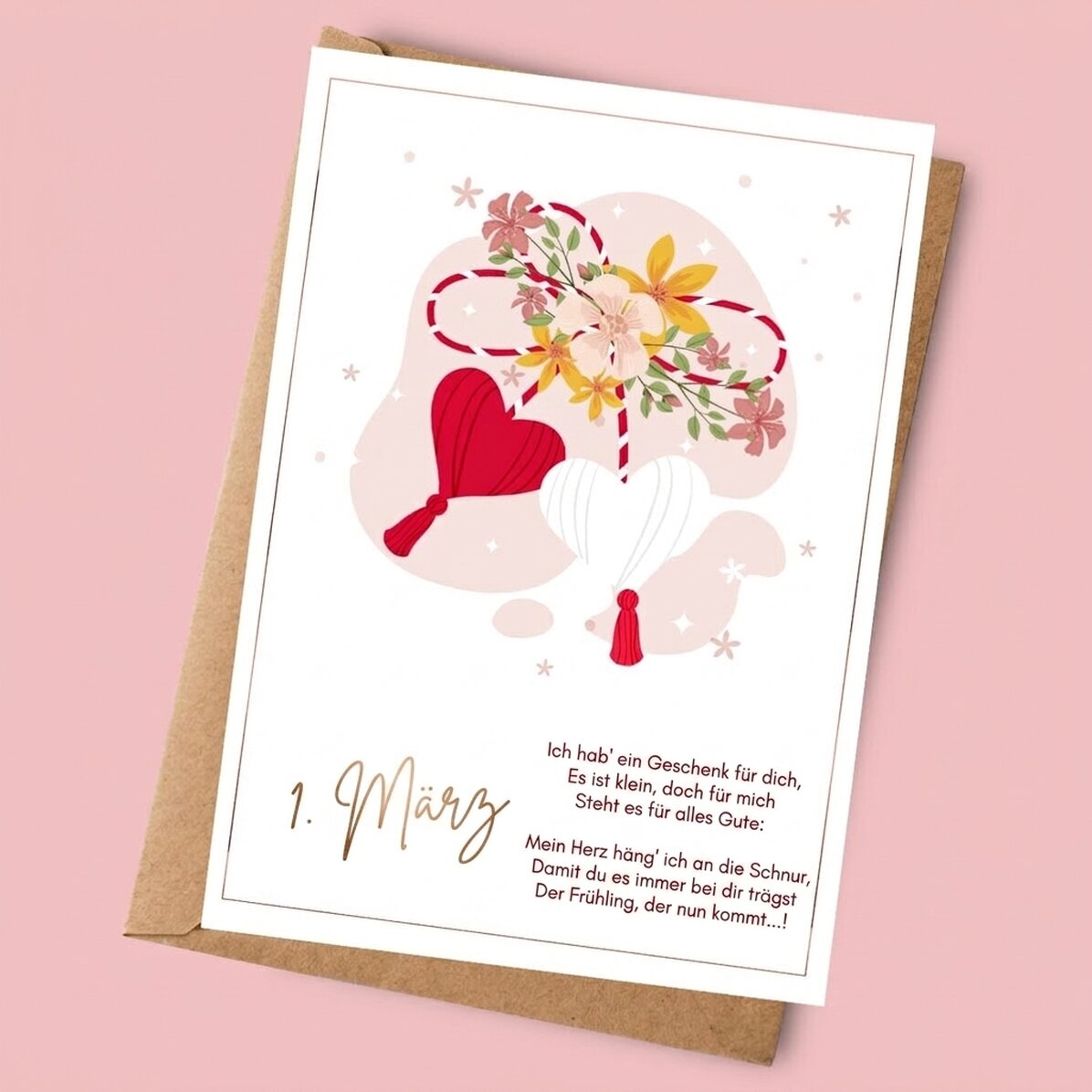 Personalisierte Karte mit Text – Schöner Frühling