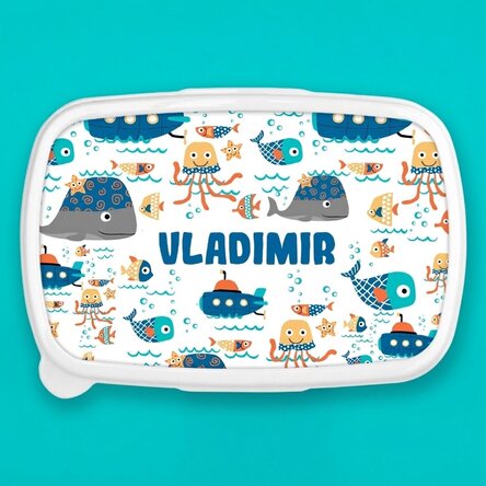 Lunchbox, personalisierte Auflaufform mit Text – Blue Sea