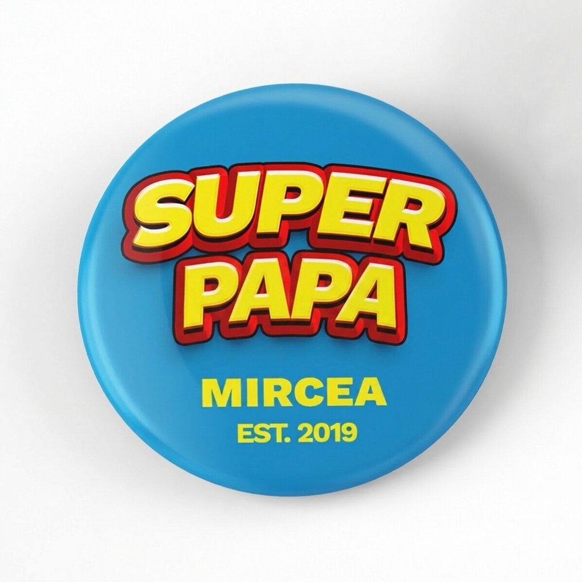 Personalisiertes Button mit Text – Super Papa