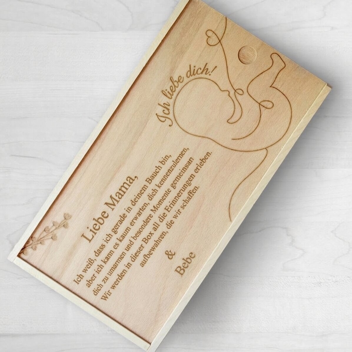 Personalisierte Geschenkbox aus Holz – Baby