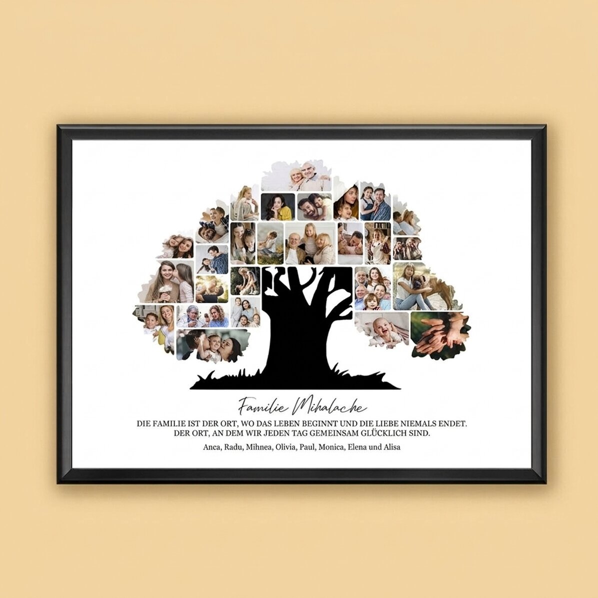 Individuell gestaltetes Landschaftsbild mit Fotos und Text – Unsere Familie