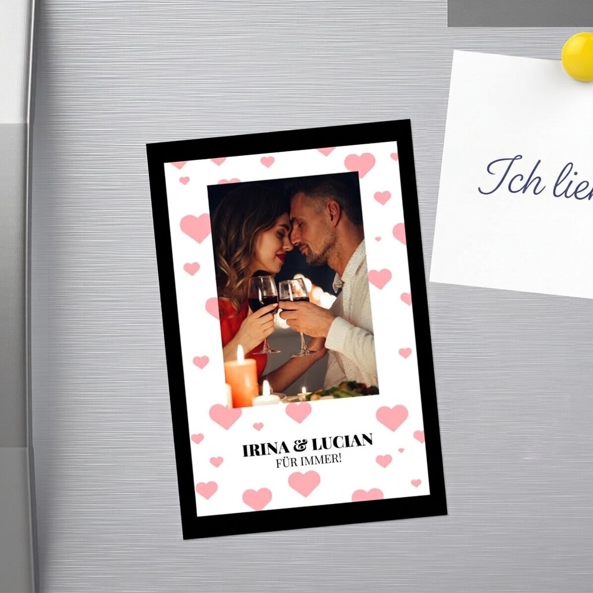 Individuell gestalteter Magnet (10 x 15 cm) mit Text und Foto – Für immer!