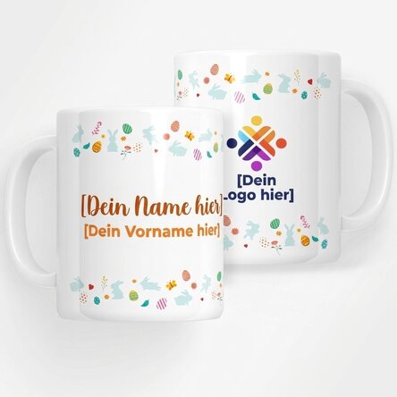 Personalisierte Tasse mit Namen und Logo – Bunny