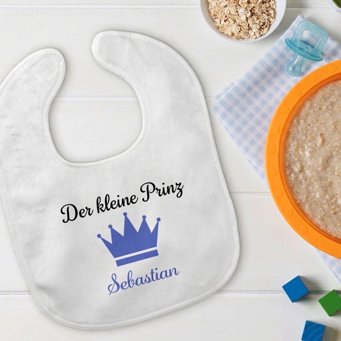 Personalisiertes Baby-Lätzchen mit Namen – Krone
