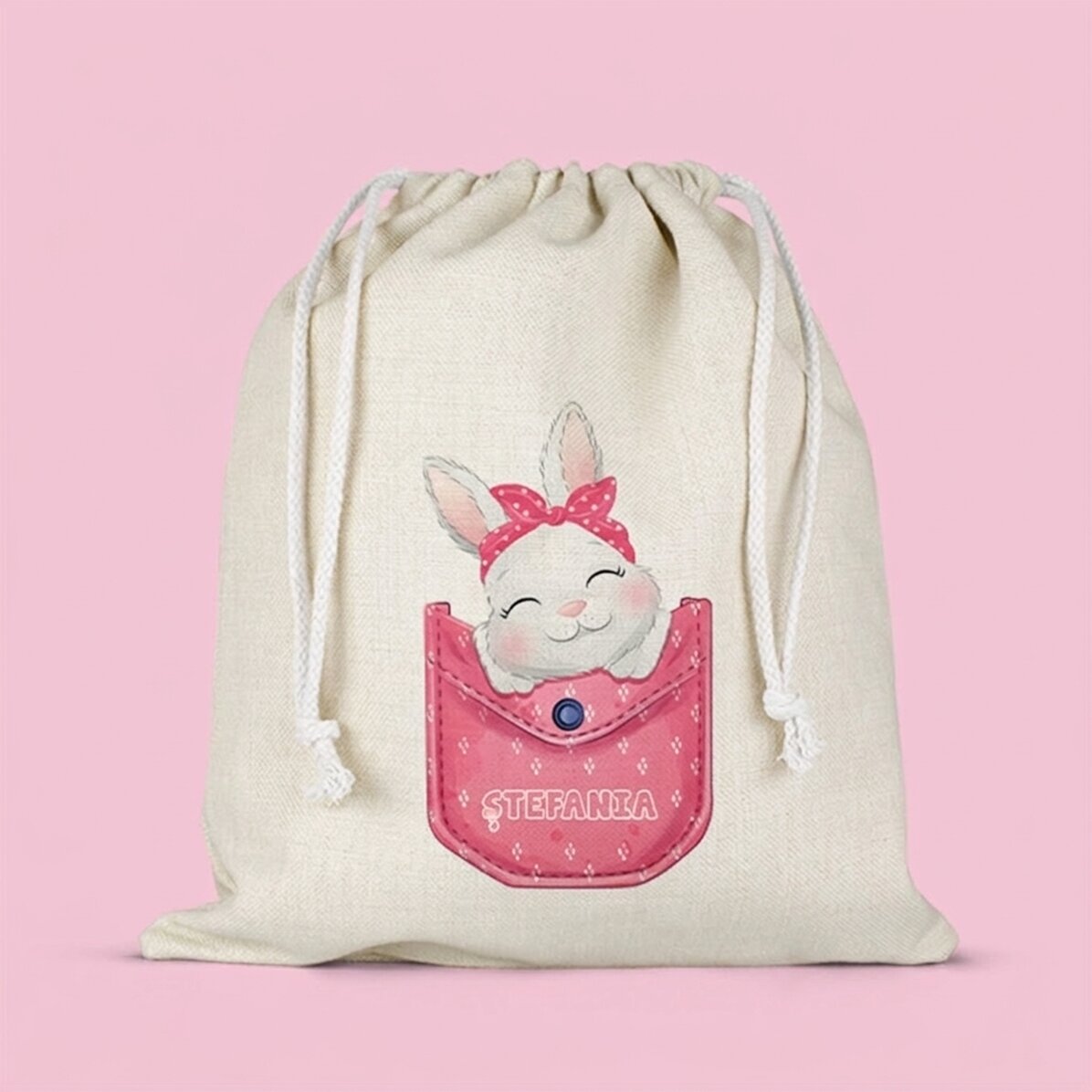 Geschenk- bzw. Kindergarten-Täschchen mit Namen personalisiert – Hase