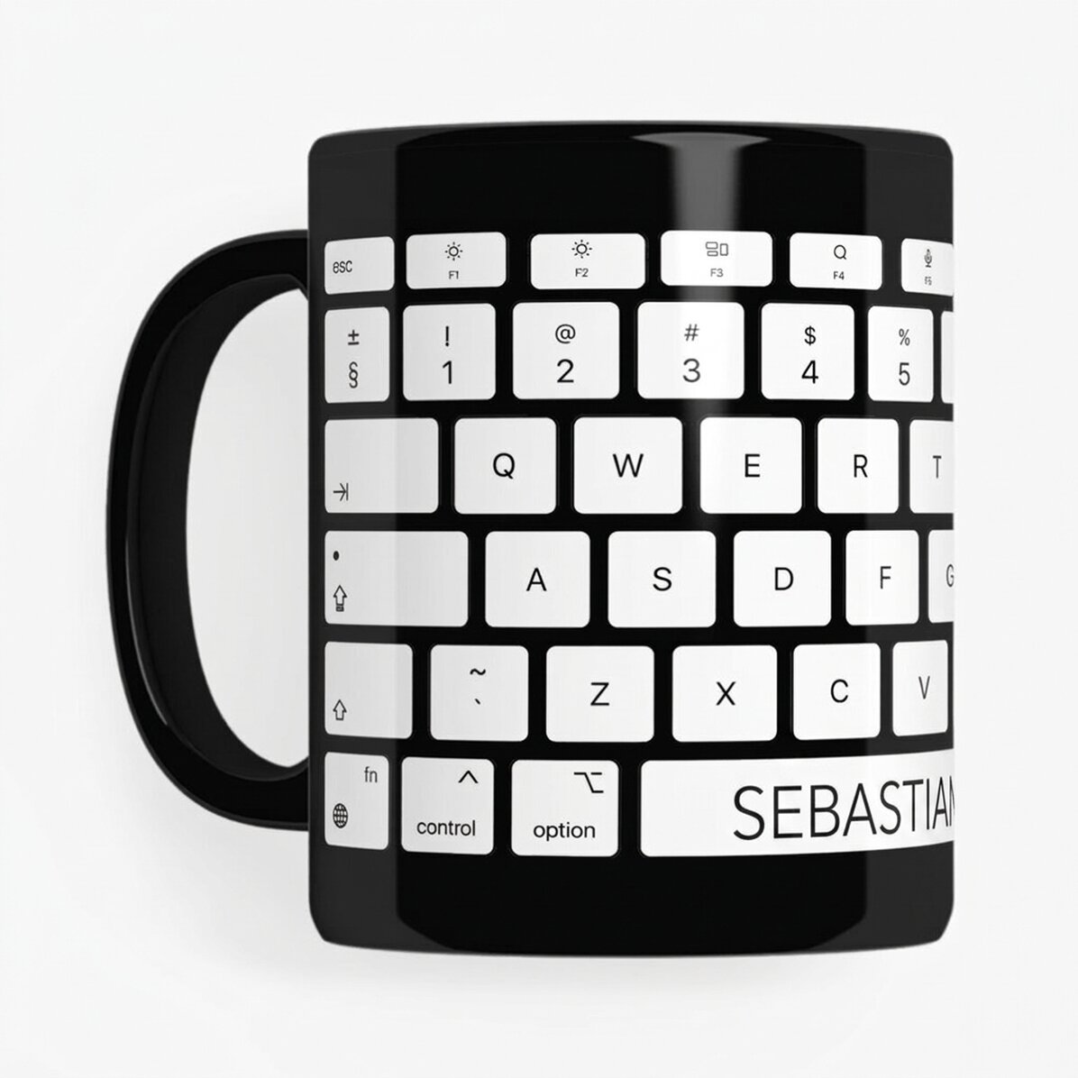 Personalisierte schwarze Tasse mit Aufdruck für Programmierer & Büroangestellte