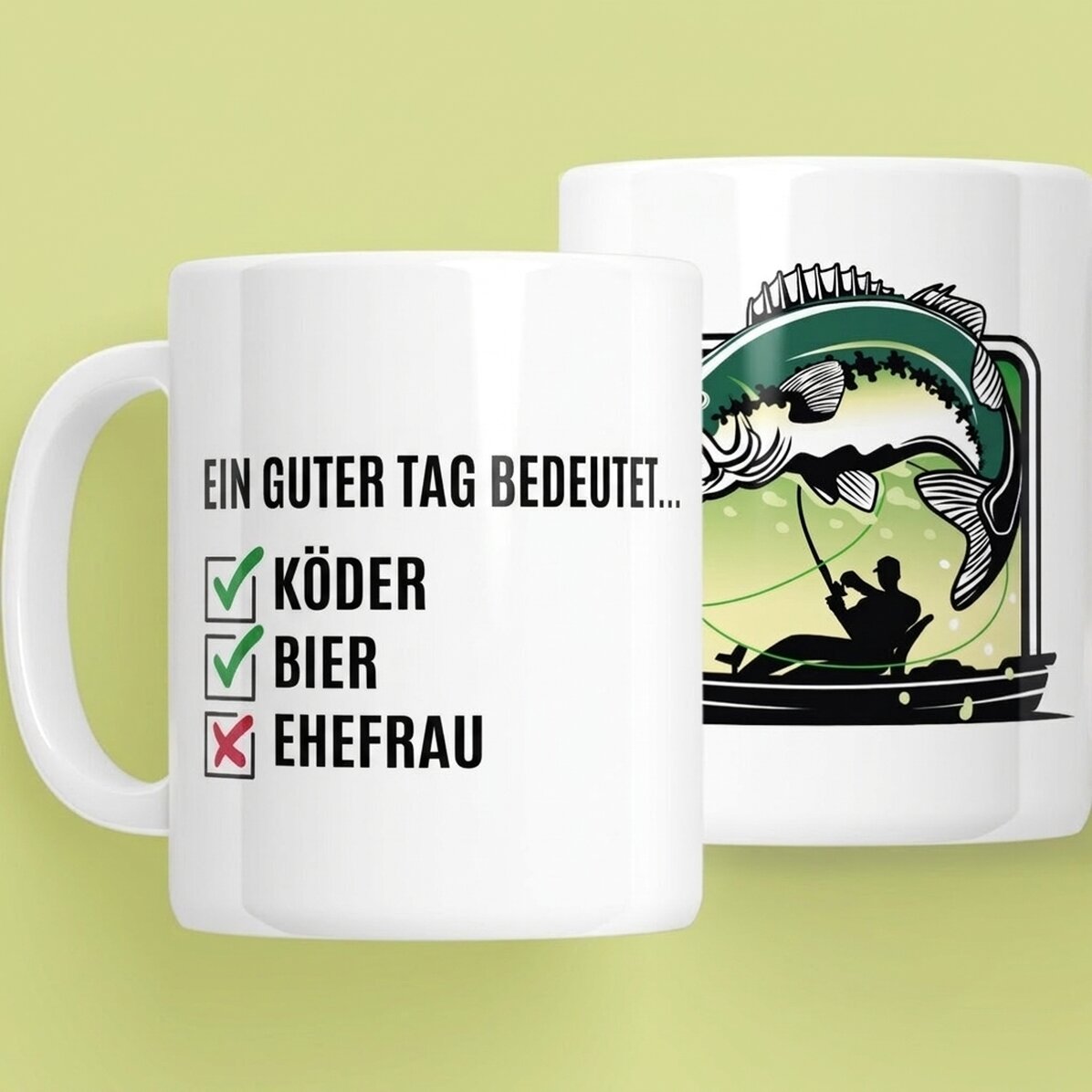 Personalisierte Tasse mit Text – Tag des Fischers