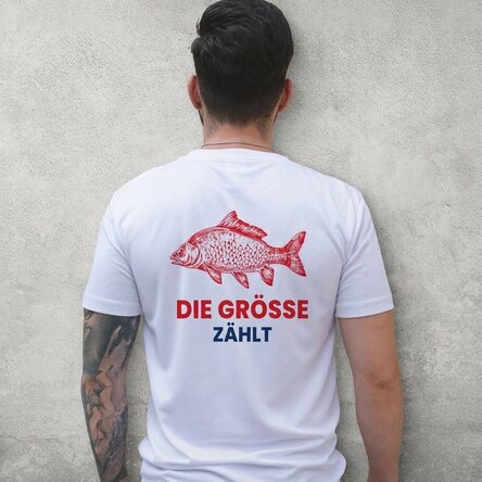 Sport-T-Shirt mit individuellem Aufdruck auf der Rückseite – Die Größe zählt