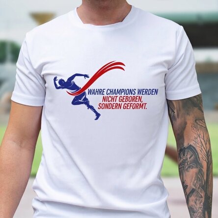 Personalisiertes Sport-T-Shirt mit Aufdruck – Die Champions
