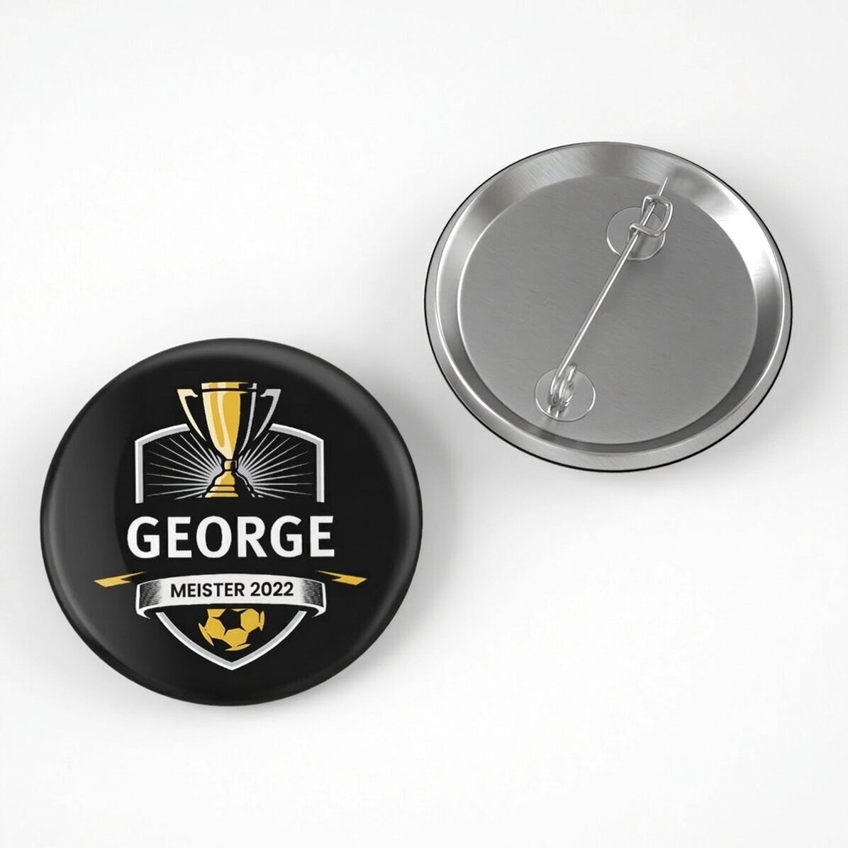 Personalisiertes Button mit Text – Champion