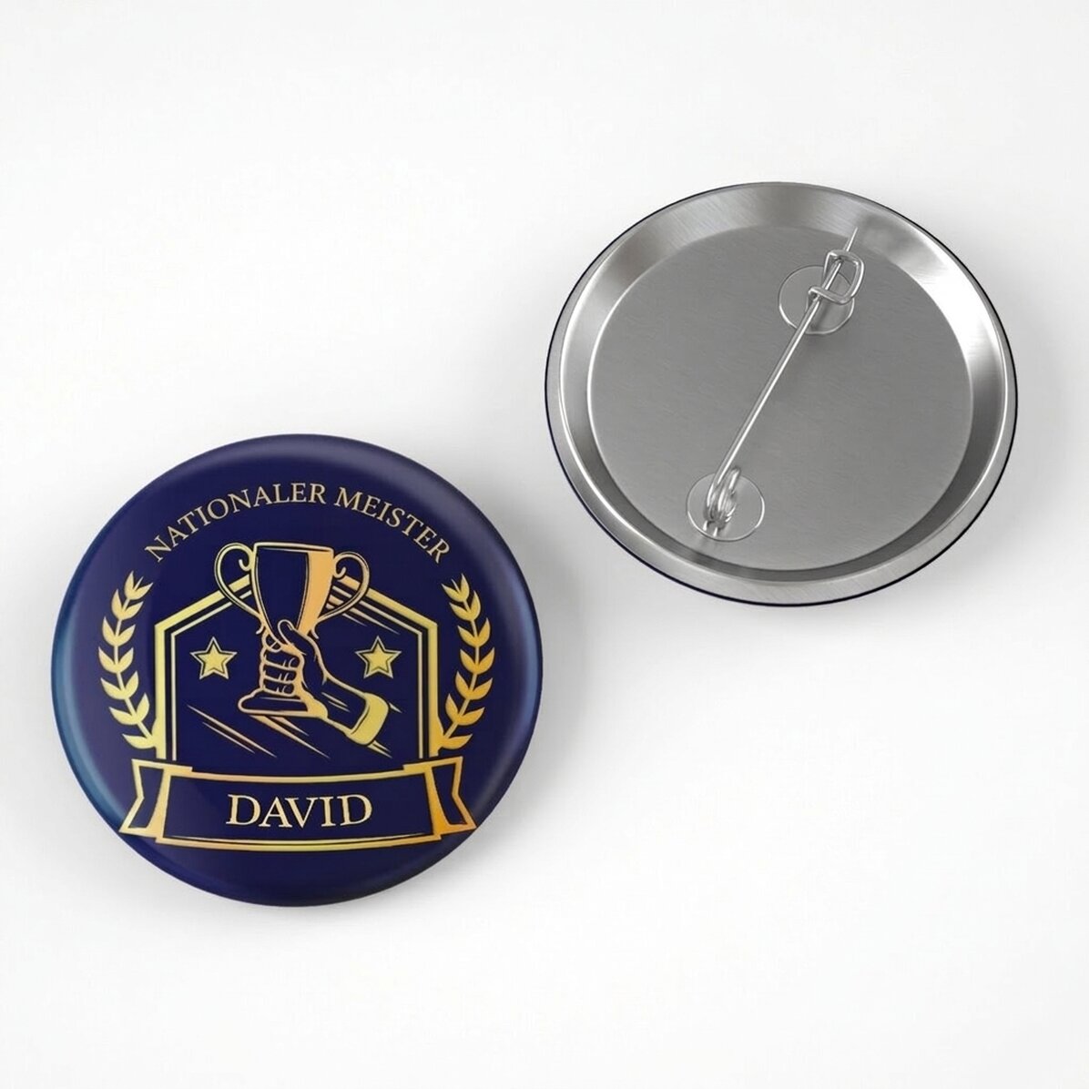 Personalisiertes Button mit Text für Champions
