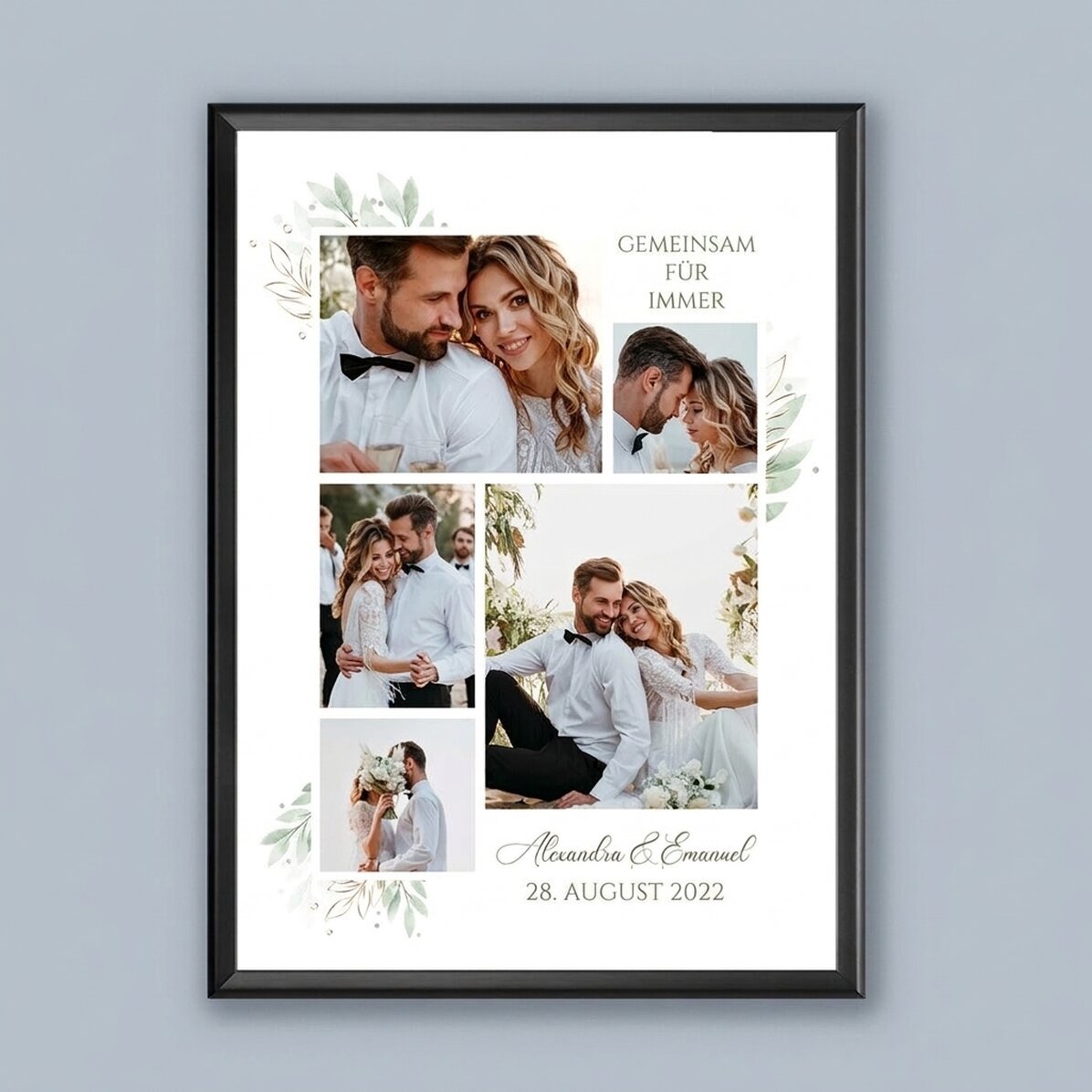 Individuell gestaltetes Bild mit Fotos und Text – Hochzeit