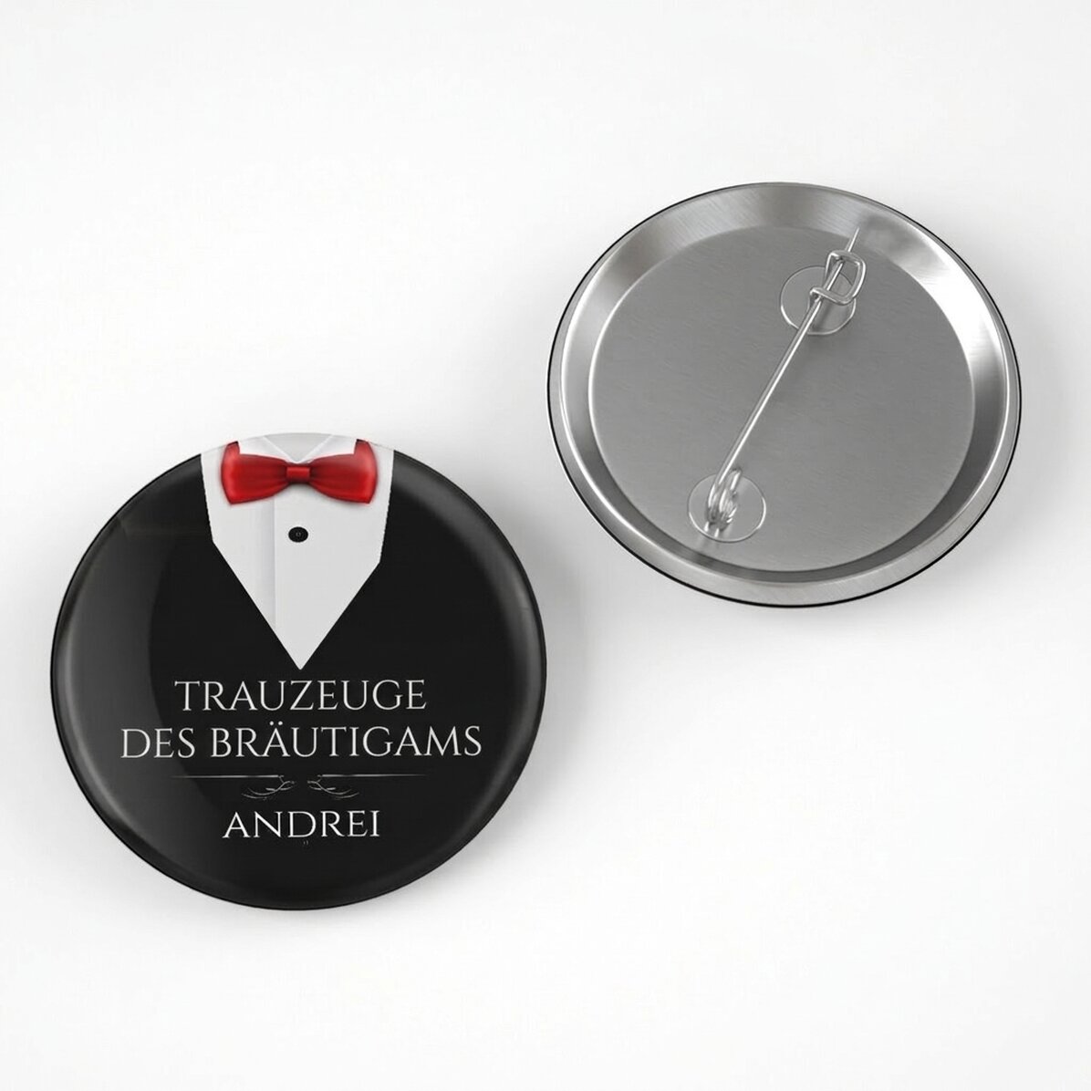 Personalisiertes Button mit Text für Trauzeugen