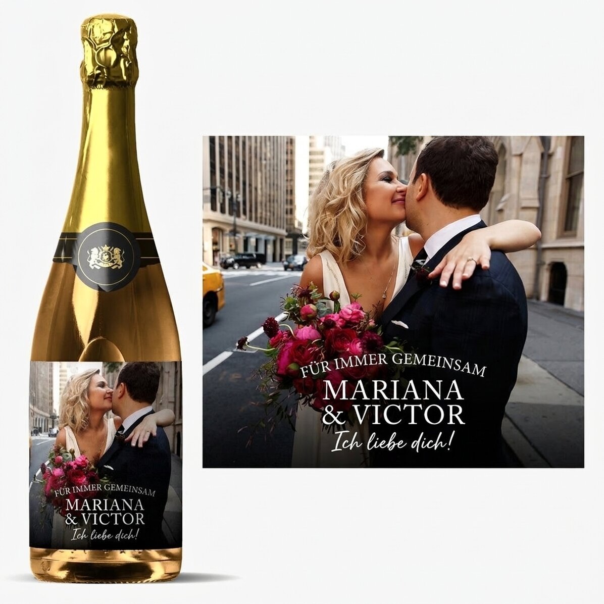 Personalisierter Sekt mit Foto und Text – Kostbare Momente