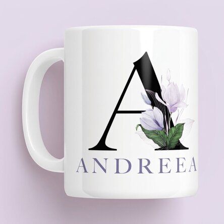 Personalisierte Tasse mit Initiale und Namen