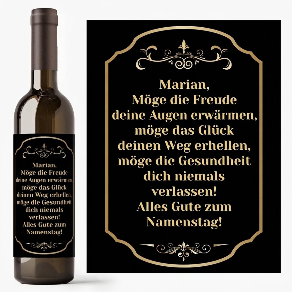 Wein mit persönlicher Botschaft