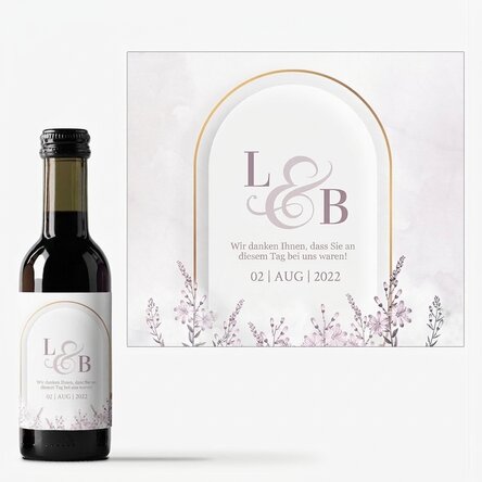 Personalisierte Mini-Weinflasche mit Text – Hochzeitsgeschenk