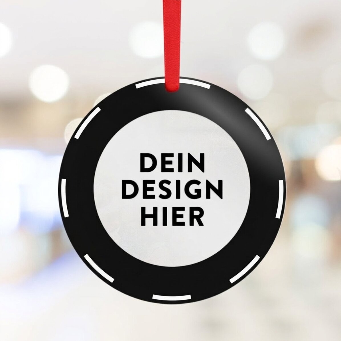 Individuell gestaltetes rundes Ornament mit deinem Motiv