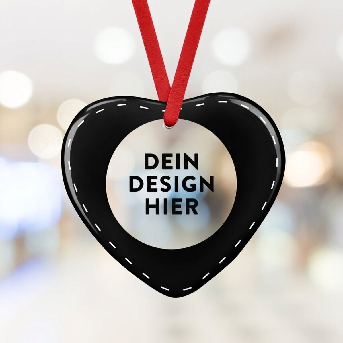 Personalisiertes Glas-Herz-Ornament mit deinem Motiv