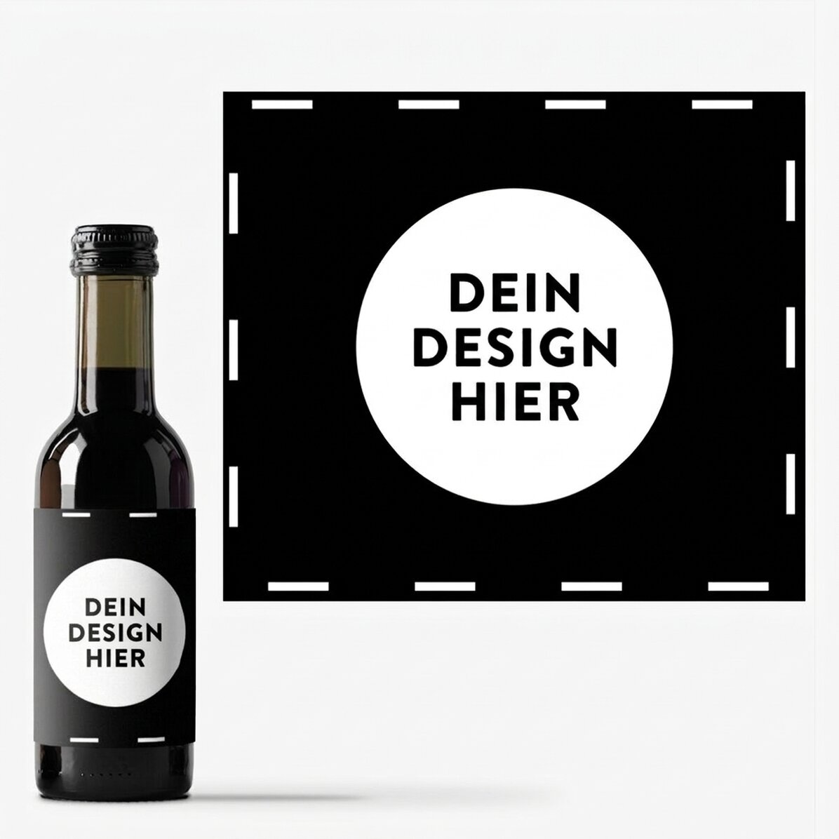Personalisierte Mini-Weinflasche mit deinem Motiv