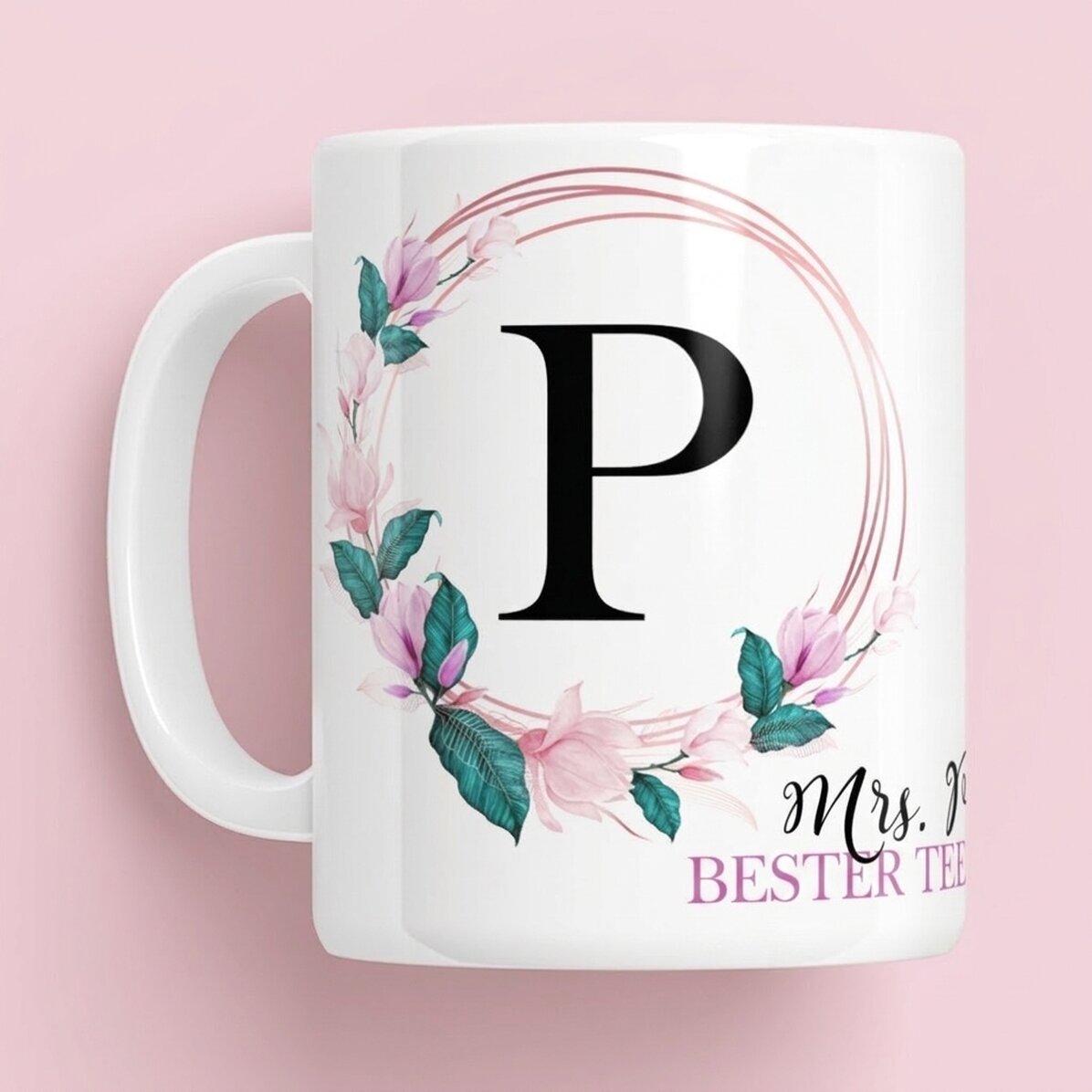 Personalisierte Tasse mit Initiale und Namen für Lehrer