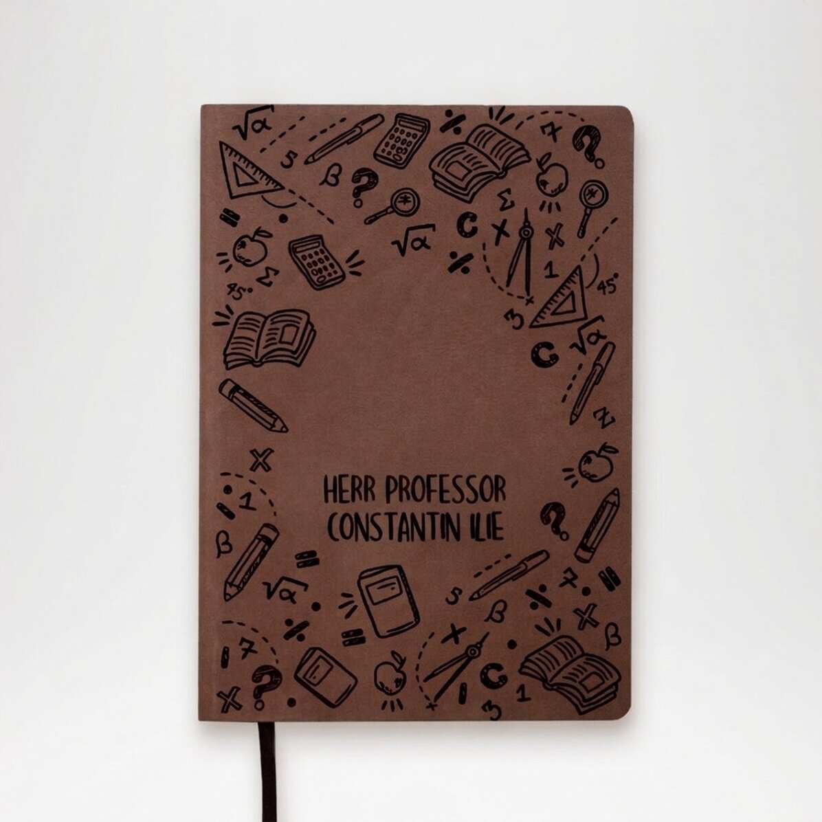 Personalisierter Leder-Terminkalender mit Namensaufdruck für Lehrer
