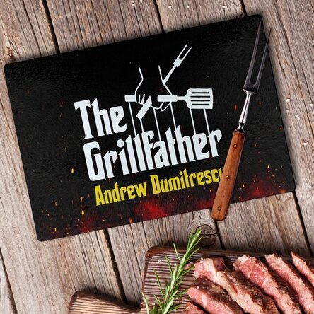 Individuell gestalteter Glasbrecher mit Text – The Grillfather