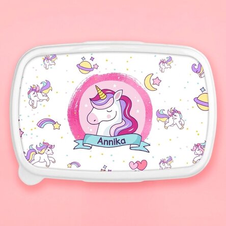 Lunchbox, personalisierte Auflaufform mit Namen – Einhorn