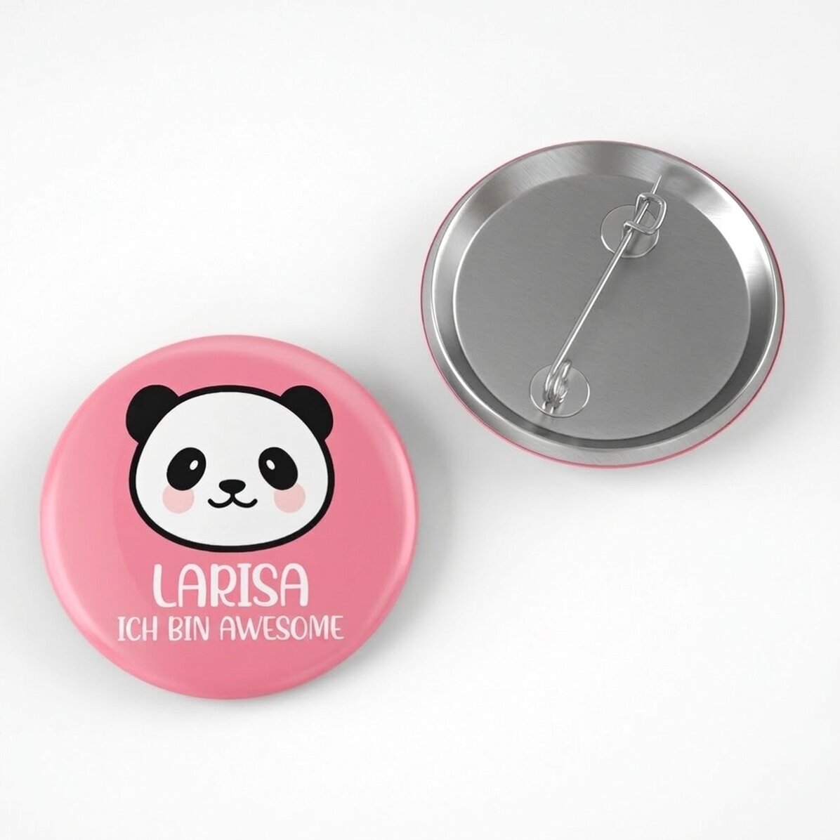 Personalisiertes Button mit Text – Panda