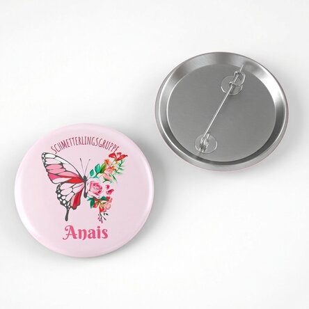 Personalisiertes Button mit Text – Gruppe der Schmetterlinge