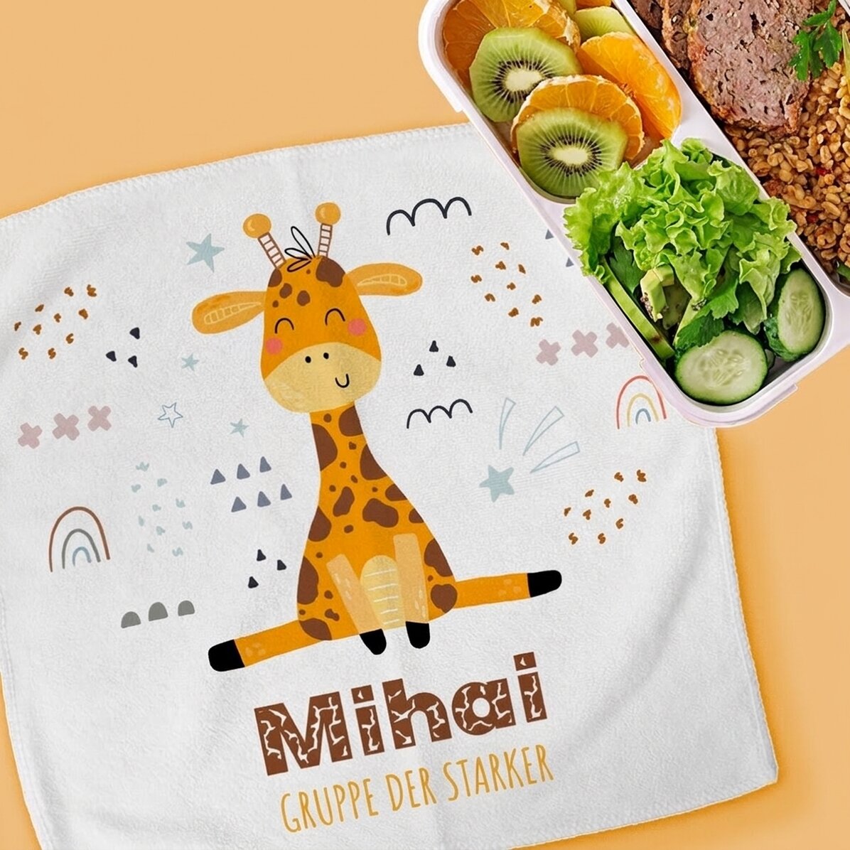 Personalisiertes Handtuch mit Aufdruck – Giraffe