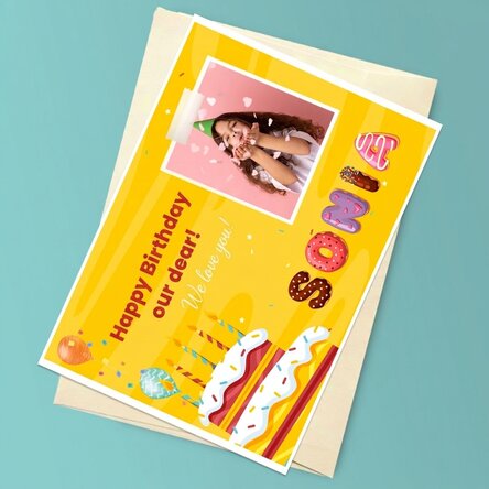 Personalisierte Magnetkarte mit Foto, Text und einem besonderen Namen – Geburtstag