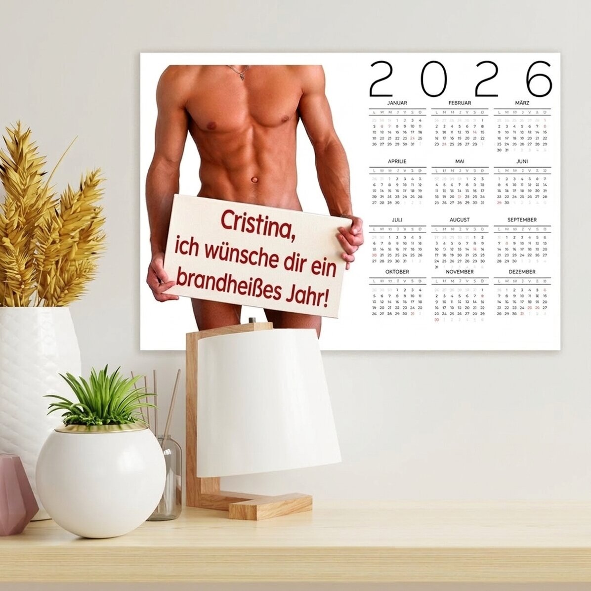 Individuell gestaltetes Kalenderposter mit Botschaft – Hoooooot