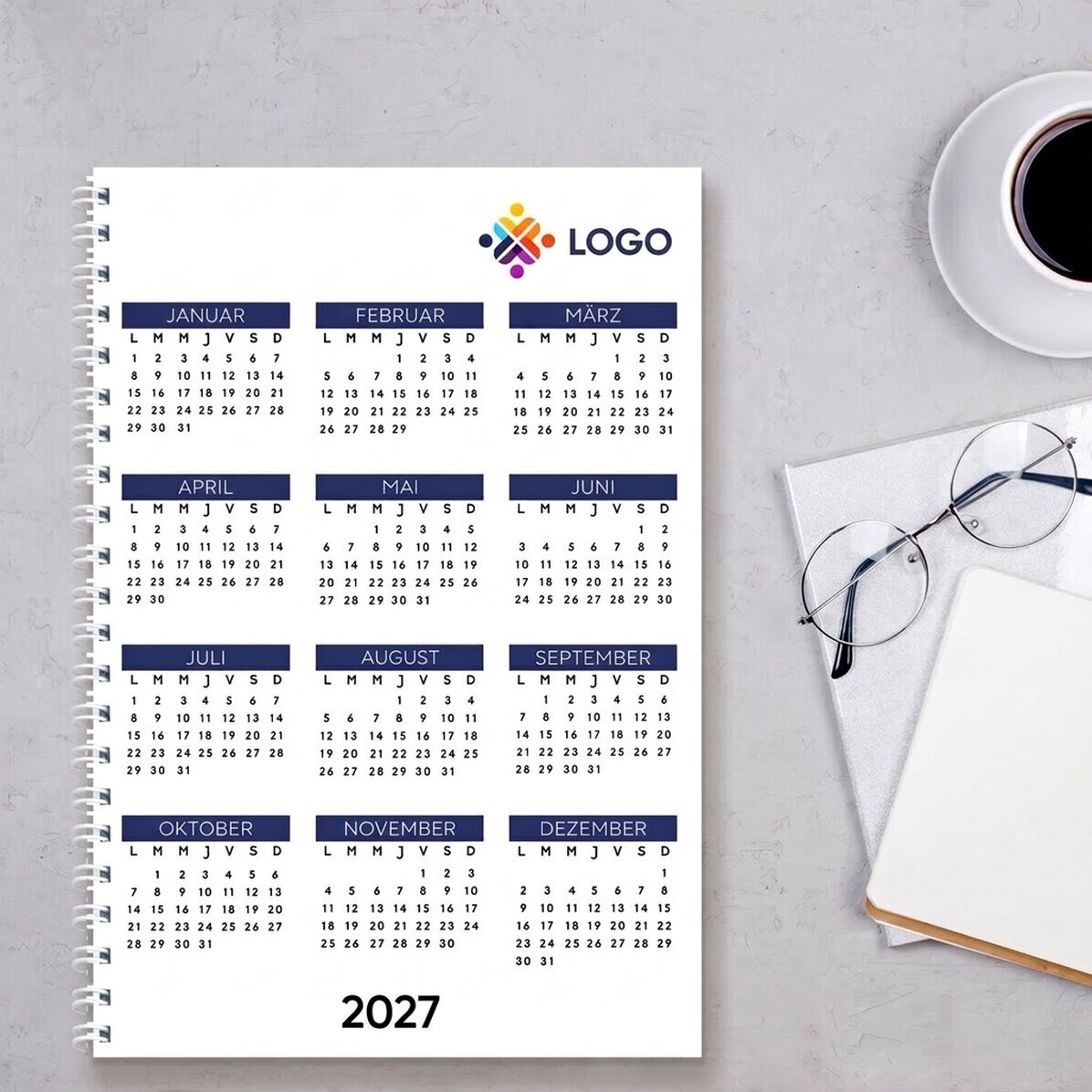 Personalisiertes Notizbuch mit Logo – Kalender
